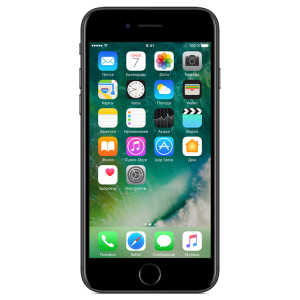 Apple iPhone 7 Черный вид спереди